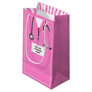 Krankenschwester oder Glückwunsch eines Arztes Kleine Geschenktüte