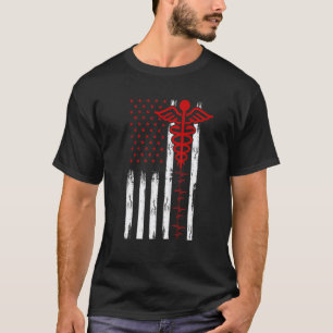 Krankenschwester Pflege Rn Amerikanische Weiße Lin T-Shirt
