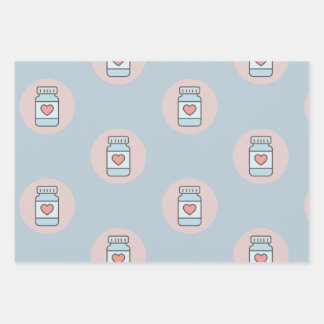 Krankenschwester-Pillenflaschen-Herz-Geschenkverpa Geschenkpapier Set