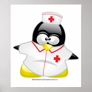 Krankenschwester-Pinguin Poster