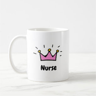 Krankenschwester Pinke Prinzessinnenkrone Kunst Kaffeetasse