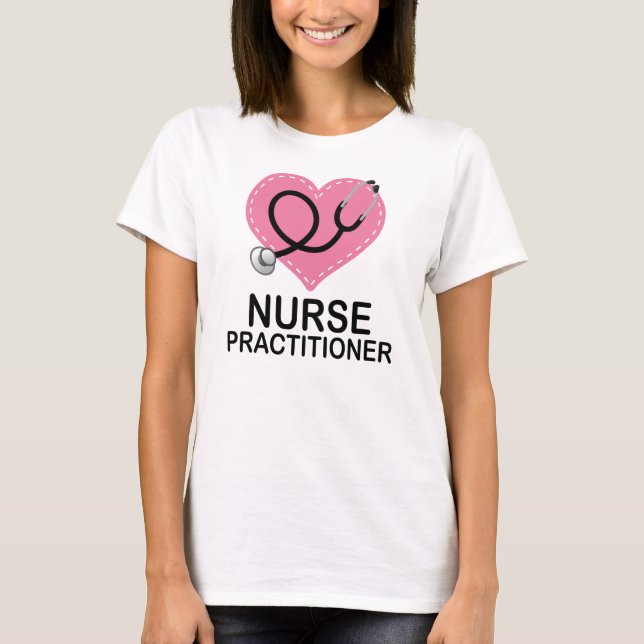 Krankenschwester-Praktiker-Herz-Stethoskop T-Shirt (Vorderseite)