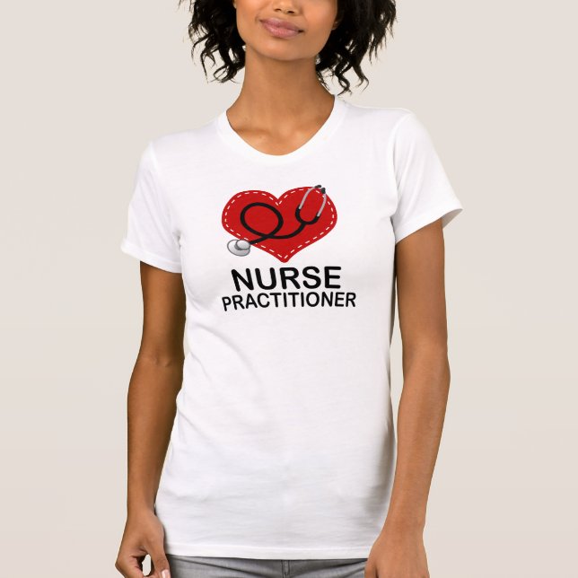 Krankenschwester-Praktiker-Herz-Stethoskop T-Shirt (Vorderseite)