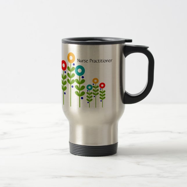 Krankenschwester-Praktiker-Reise-Tasse mit Blumen Reisebecher (Rechts)