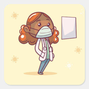 Krankenschwester Quadratischer Aufkleber