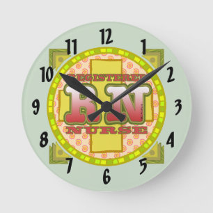 Krankenschwester RN Runde Wanduhr