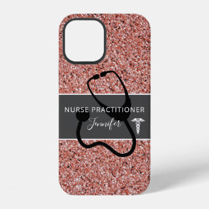 Krankenschwester Rose Gold Glitter Personalisiert iPhone 12 Hülle