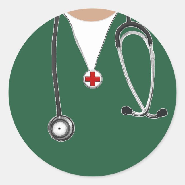 Krankenschwester Runder Aufkleber (Vorderseite)
