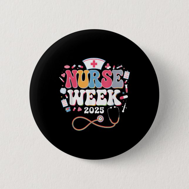 Krankenschwester-Schätzungswoche - Frohe nationale Button (Vorderseite)