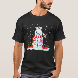 Krankenschwester Schneemann Frau Weihnachten T-Shirt