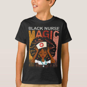 Krankenschwester schwarze Frau Magie Afro Melanin T-Shirt