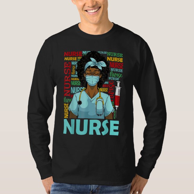 Krankenschwester Schwarze Frauen Schwarze Geschich T-Shirt (Vorderseite)
