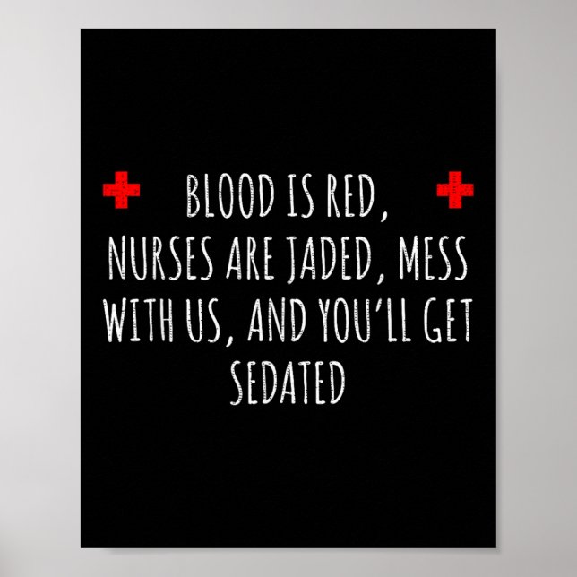 Krankenschwester Sedation Joke - Funny Nurse Gift Poster (Vorne)