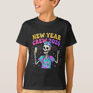 Krankenschwester Skelett Neujahrs-Crew 2026 Lustig T-Shirt