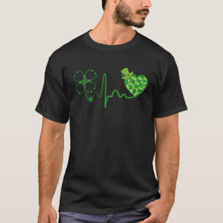 Krankenschwester St Patricks Day Stethoskop Herzsc T-Shirt