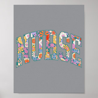 Krankenschwester Stethoskop Floral Rn Lpn Np Cna K Poster