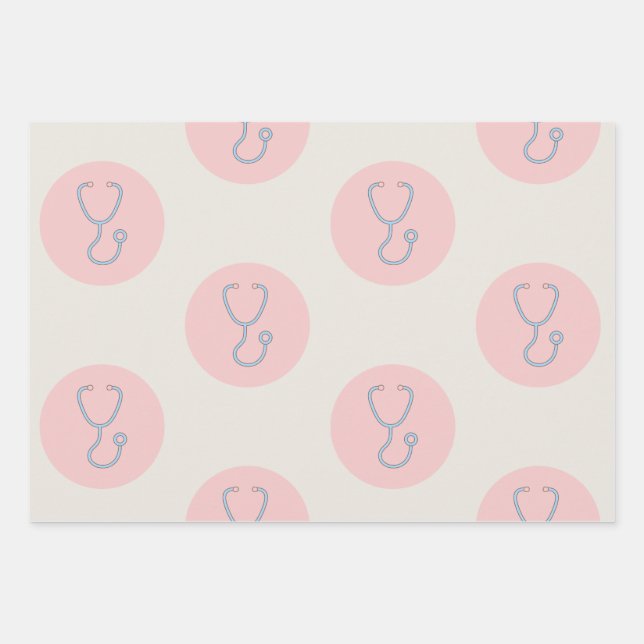 Krankenschwester-Stethoskop-Geschenkverpackung Geschenkpapier Set (Vorderseite)