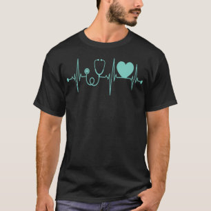 Krankenschwester Stethoskop Herzschlag Ekg Puls Kr T-Shirt