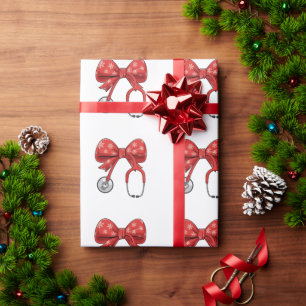 Krankenschwester Stethoskop Weihnachts-Schleife Ko Geschenkpapier