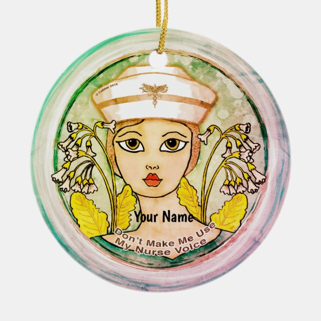 Krankenschwester Stimme Keramik Ornament (Vorne)