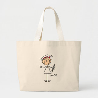 Krankenschwester-Strichmännchen-Tasche Jumbo Stoffbeutel