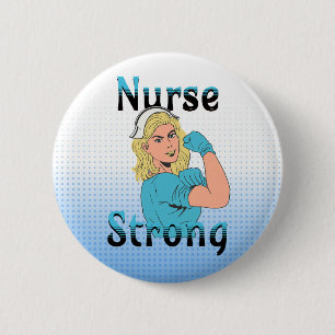 Krankenschwester Strong Vintage Retro Vibes Button