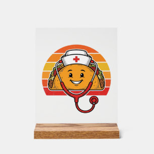 Krankenschwester Taco Retro Vintage Gravur Design_ Acrylschild