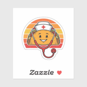 Krankenschwester Taco Retro Vintage Gravur Design_ Aufkleber