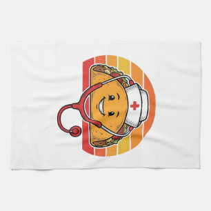 Krankenschwester Taco Retro Vintage Gravur Design_ Geschirrtuch
