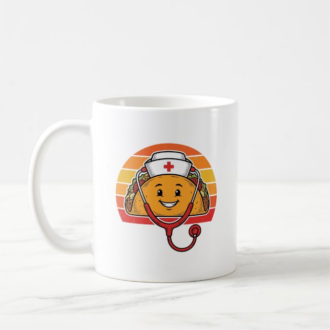 Krankenschwester Taco Retro Vintage Gravur Design_ Kaffeetasse (Links)