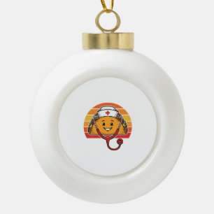 Krankenschwester Taco Retro Vintage Gravur Design_ Keramik Kugel-Ornament