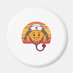 Krankenschwester Taco Retro Vintage Gravur Design_ Magnet