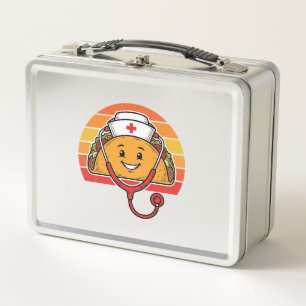 Krankenschwester Taco Retro Vintage Gravur Design_ Metall Brotdose