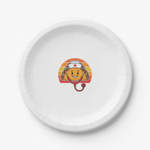 Krankenschwester Taco Retro Vintage Gravur Design_ Pappteller