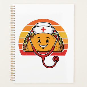 Krankenschwester Taco Retro Vintage Gravur Design_ Planer