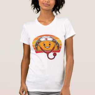 Krankenschwester Taco Retro Vintage Gravur Design_ T-Shirt