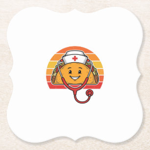 Krankenschwester Taco Retro Vintage Gravur Design_ Untersetzer