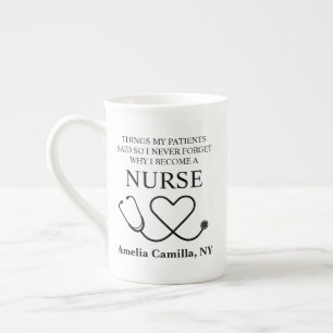 Krankenschwester-Tasse, Personalisiertes Geschenk Prozellantasse