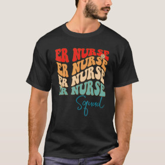 Krankenschwester-Team Notaufnahme RN Retro groovy T-Shirt