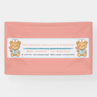 Krankenschwester-Teddybär-Party-Banner