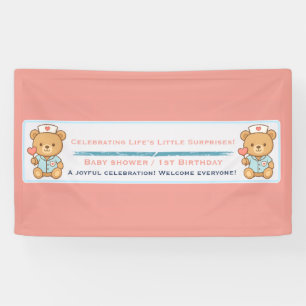 Krankenschwester-Teddybär-Party-Banner Banner