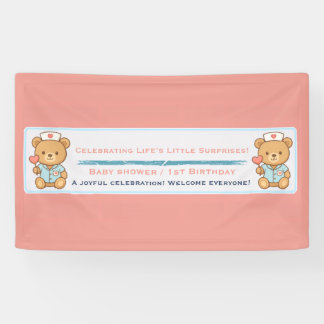 Krankenschwester-Teddybär-Party-Banner Banner
