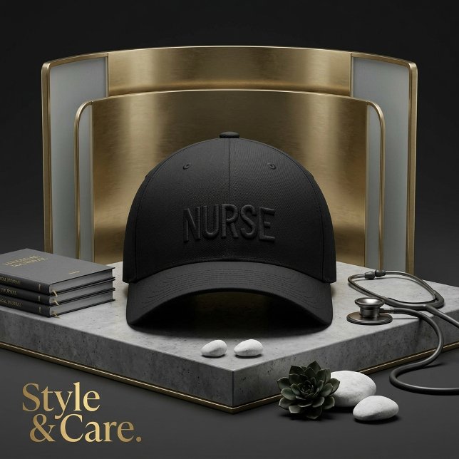 Krankenschwester Text Mark Clean Modern Design Bestickte Baseballkappe (NURSE Text Mark Clean Modern Design Embroidered Baseball Cap)