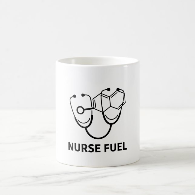 Krankenschwester Treibstoff Koffein Molekül Stetho Kaffeetasse (Mittel)