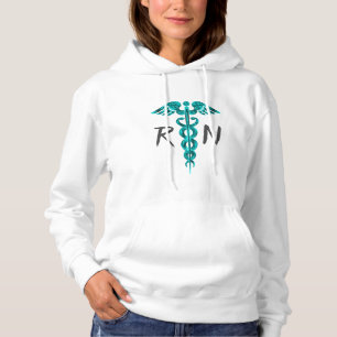 Krankenschwester-Türkiscaduceus-WeißHoodie Hoodie