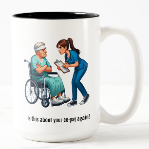 Krankenschwester Umgang Mit Selbstgerechtigtem Ält Zweifarbige Tasse