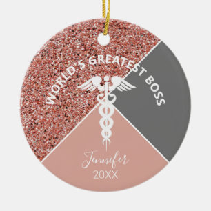 Krankenschwester und medizinische Rose - Personali Keramik Ornament