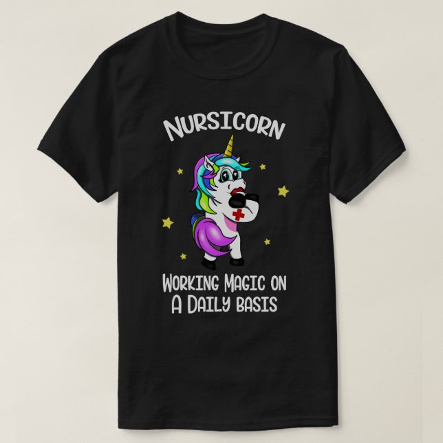 Krankenschwester Unicorn Medical Assistant Nursico T-Shirt (Design vorne)