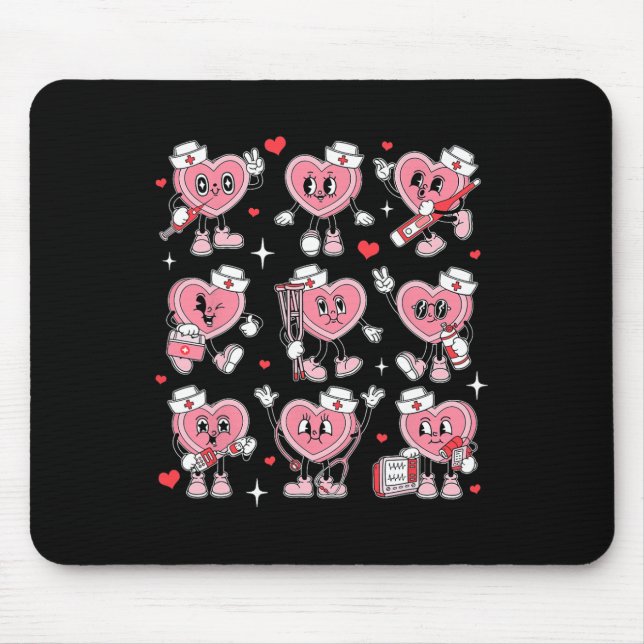 Krankenschwester Valentine Candy Heart Er Icu Nicu Mousepad (Vorne)