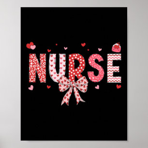 Krankenschwester Valentine Kokette Schleife Frohe Poster